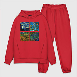 Мужской костюм оверсайз Ван Гог картины, цвет: красный