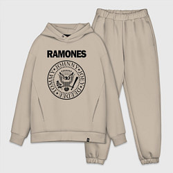 Мужской костюм оверсайз RAMONES, цвет: миндальный