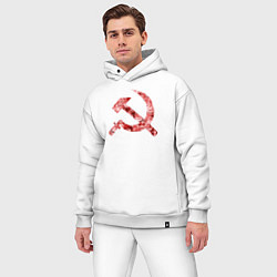 Мужской костюм оверсайз Ахегао СССР, цвет: белый — фото 2