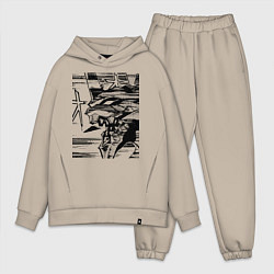 Мужской костюм оверсайз Ева Евангелион, цвет: миндальный