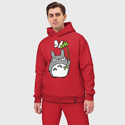 Мужской костюм оверсайз Totoro и бабочка, цвет: красный — фото 2