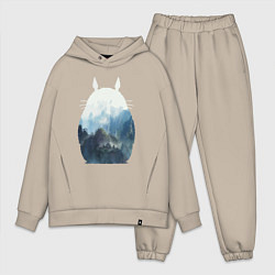 Мужской костюм оверсайз Тоторо, цвет: миндальный