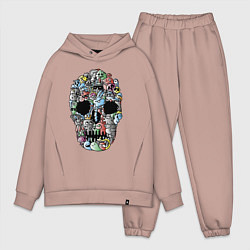 Мужской костюм оверсайз Tosh Cool skull, цвет: пыльно-розовый