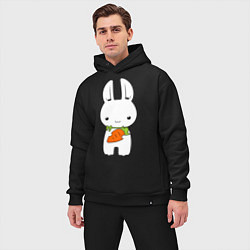 Мужской костюм оверсайз Зайчик с морковкой, цвет: черный — фото 2