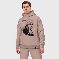 Мужской костюм оверсайз Моя геройская академия, цвет: пыльно-розовый — фото 2