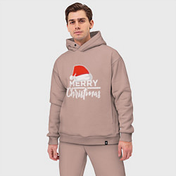 Мужской костюм оверсайз Merry Christmas, цвет: пыльно-розовый — фото 2