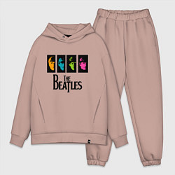 Мужской костюм оверсайз Всемирный день The Beatles, цвет: пыльно-розовый