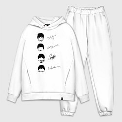 Мужской костюм оверсайз The Beatles автографы, цвет: белый