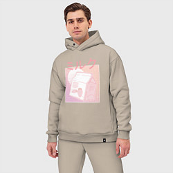 Мужской костюм оверсайз Vaporwave Strawberry Milk, цвет: миндальный — фото 2