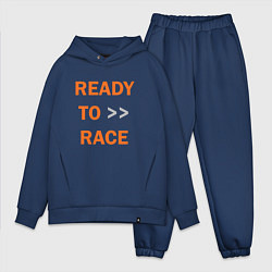 Мужской костюм оверсайз KTM READY TO RACE спина Z, цвет: тёмно-синий