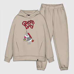 Мужской костюм оверсайз Green Day Unicorn, цвет: миндальный