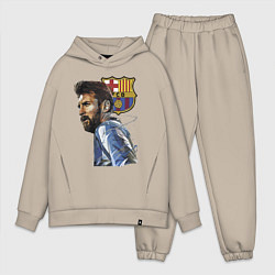 Мужской костюм оверсайз Lionel Messi Barcelona Argentina Striker, цвет: миндальный