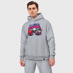 Мужской костюм оверсайз FNF and Among Us, цвет: меланж — фото 2