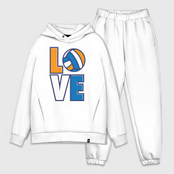 Мужской костюм оверсайз Love Volleyball, цвет: белый