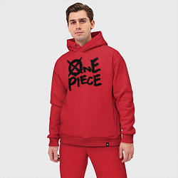 Мужской костюм оверсайз One Piece Большой куш лого, цвет: красный — фото 2