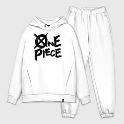 Мужской костюм оверсайз One Piece Большой куш лого, цвет: белый
