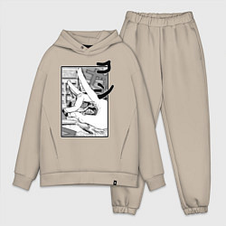 Мужской костюм оверсайз Chainsaw man Kon, цвет: миндальный