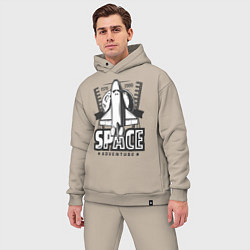 Мужской костюм оверсайз Космический корабль, цвет: миндальный — фото 2