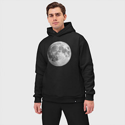 Мужской костюм оверсайз Полнолуние Лунная фаза, цвет: черный — фото 2