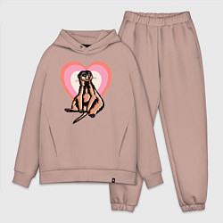 Мужской костюм оверсайз Сурикатик моя любовь, цвет: пыльно-розовый