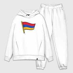 Мужской костюм оверсайз Флаг Армении, цвет: белый