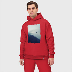 Мужской костюм оверсайз ОРЁЛ НАД ЛЕСОМ EAGLE, цвет: красный — фото 2