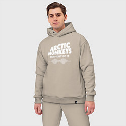 Мужской костюм оверсайз Arctic Monkeys, группа цвета миндальный — фото 2