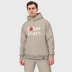 Мужской костюм оверсайз PokerStars логотип, цвет: миндальный — фото 2