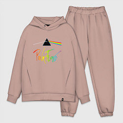 Мужской костюм оверсайз PINK FLOYD COLOR LOGO, цвет: пыльно-розовый