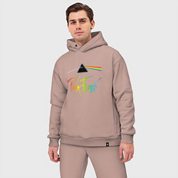 Мужской костюм оверсайз PINK FLOYD COLOR LOGO, цвет: пыльно-розовый — фото 2