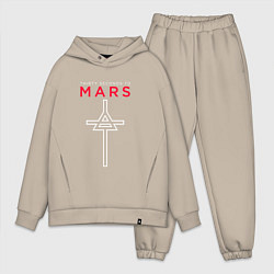 Мужской костюм оверсайз 30 Seconds To Mars, logo, цвет: миндальный