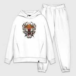 Мужской костюм оверсайз Angry Tiger watercolor, цвет: белый