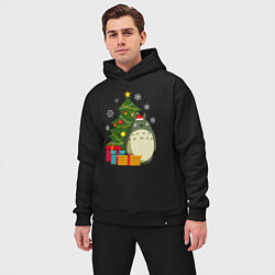 Мужской костюм оверсайз Тоторо новогодний, цвет: черный — фото 2