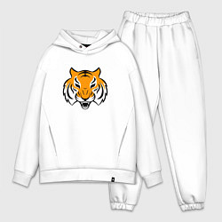 Мужской костюм оверсайз Тигр логотип, цвет: белый