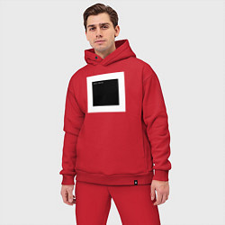 Мужской костюм оверсайз Чёрный квадрат программиста Hello World, цвет: красный — фото 2