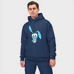 Мужской костюм оверсайз Заяц пучеглазый голубенький, цвет: тёмно-синий — фото 2