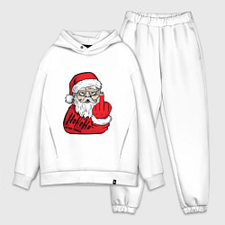 Мужской костюм оверсайз Плохой санта Merry x-mas, цвет: белый