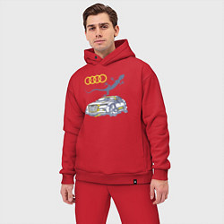 Мужской костюм оверсайз Audi Quattro - зачётное точило!, цвет: красный — фото 2