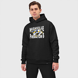 Мужской костюм оверсайз Nashville Predators, Нэшвилл Предаторз, цвет: черный — фото 2