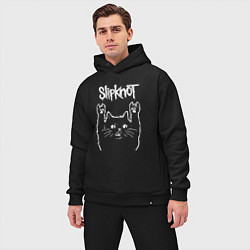 Мужской костюм оверсайз Slipknot, Слипкнот Рок кот, цвет: черный — фото 2