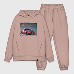 Мужской костюм оверсайз Mazda Motorsports Development цвета пыльно-розовый — фото 1
