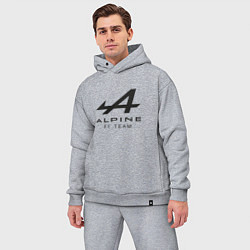 Мужской костюм оверсайз Alpine F1 team Black Logo, цвет: меланж — фото 2