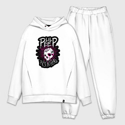 Мужской костюм оверсайз Lil Peep Череп RIP Лил Пип, цвет: белый