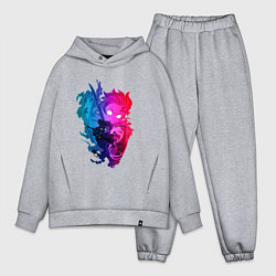 Мужской костюм оверсайз Танджиро Камадо в ярости Клинок рассекающий демоно, цвет: меланж