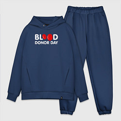 Мужской костюм оверсайз Blood Donor Day, цвет: тёмно-синий