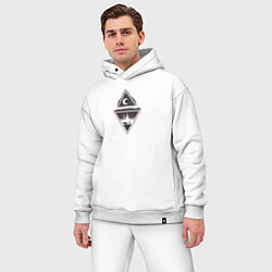 Мужской костюм оверсайз Бег со злым медведем, цвет: белый — фото 2