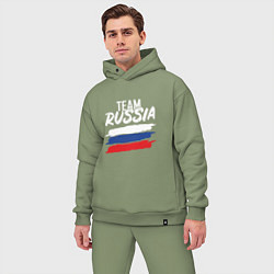 Мужской костюм оверсайз Team - Russia, цвет: авокадо — фото 2