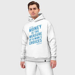 Мужской костюм оверсайз Money is the measure, цвет: белый — фото 2