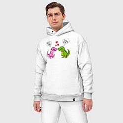 Мужской костюм оверсайз Обними меня - Я пытаюсь, цвет: белый — фото 2