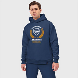 Мужской костюм оверсайз Лого Arsenal и надпись Legendary Football Club, цвет: тёмно-синий — фото 2